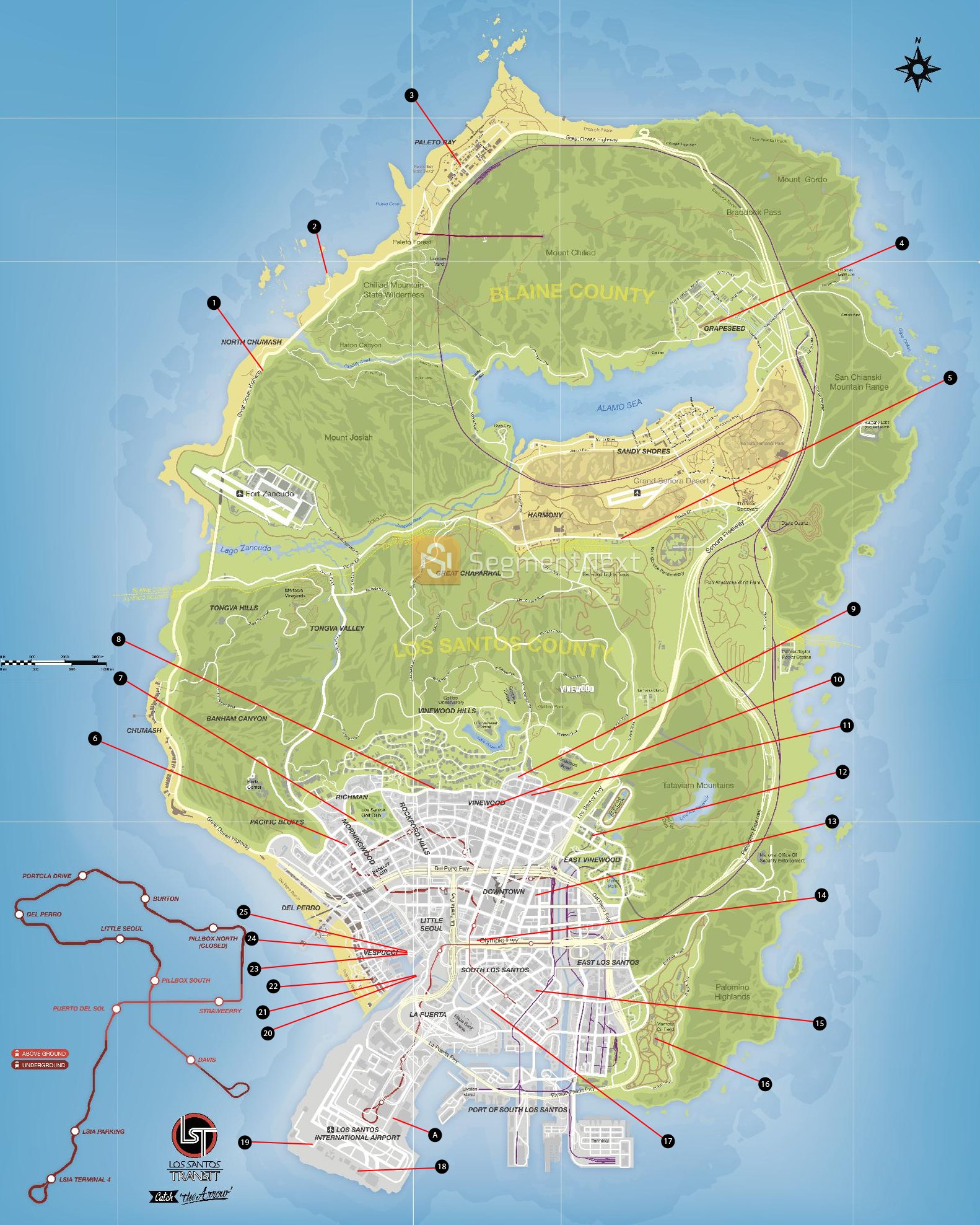 Random events map GTA 5: map of robberies, vans map, ATM map